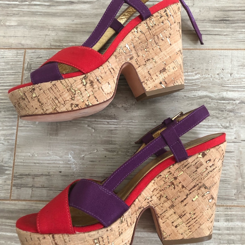 Kate Spade Penny Cork Wedge Sandals Shoes - Picture 6 of 8